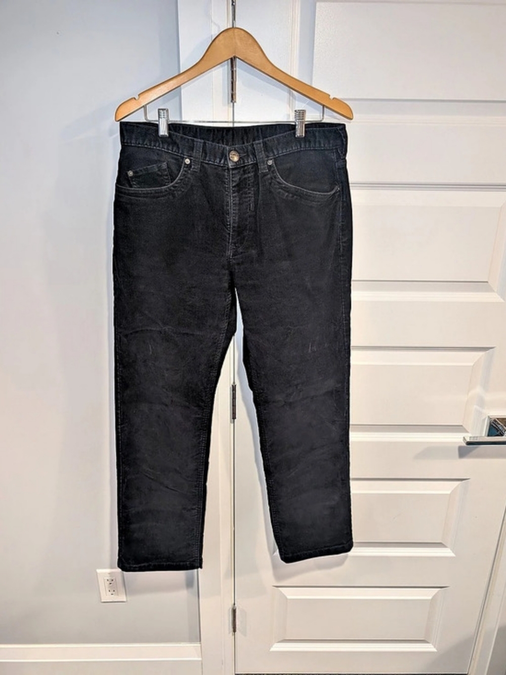 Haggar Classic Straight Black Corduroy Pants 34x30